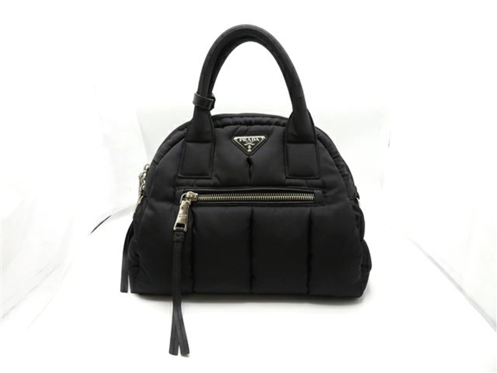 Prada Bomber Shoulder Bag Calfskin Black